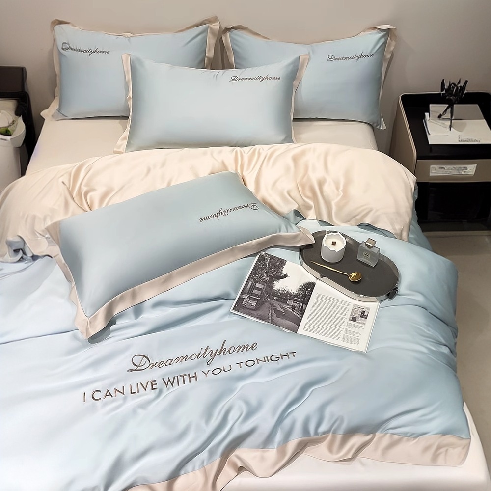 Silk Sheet Set - Ice Silk High-End Four-Piece Set Light