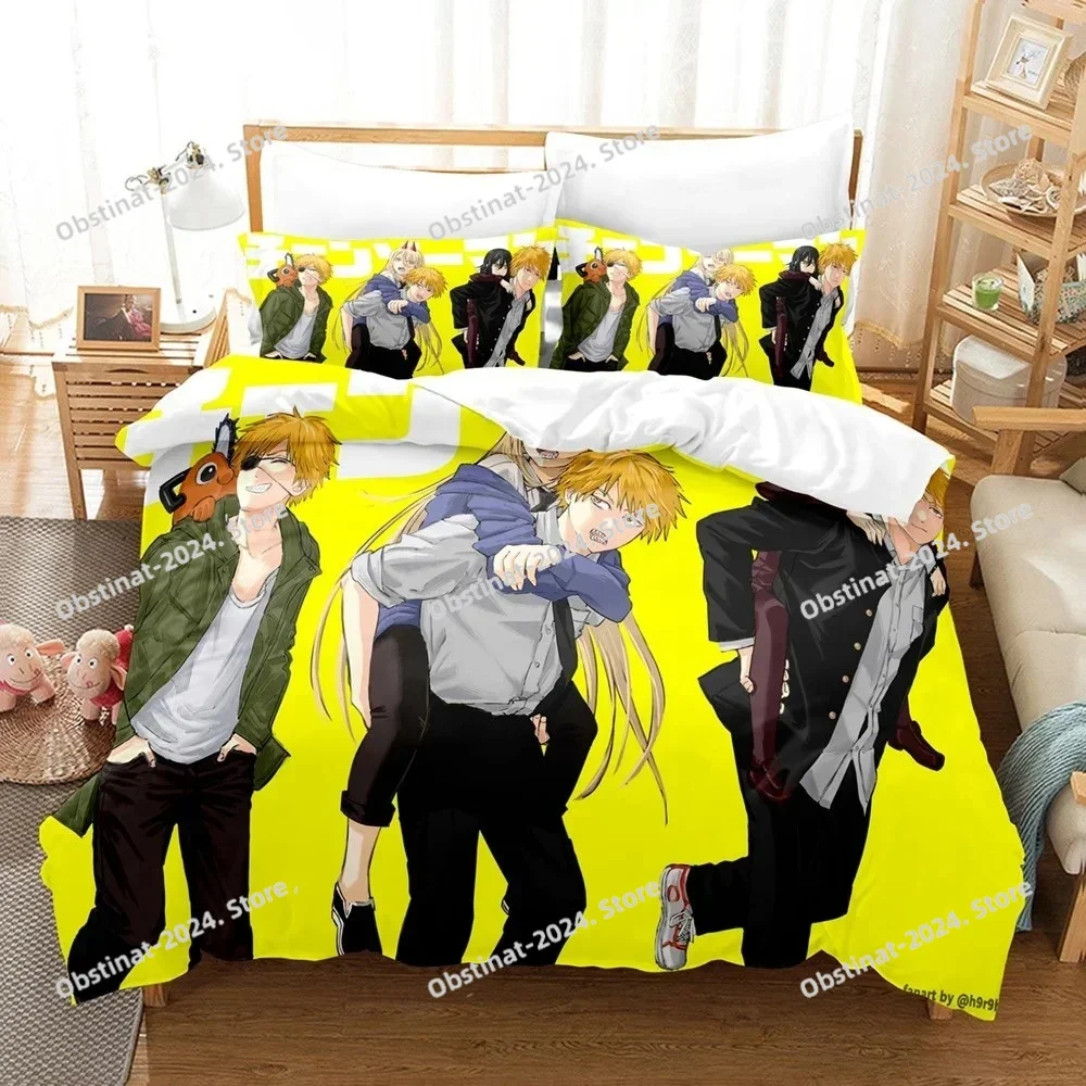 Home Textiles Bedding - Chainsaw Man Bedding Set Duvet Cover