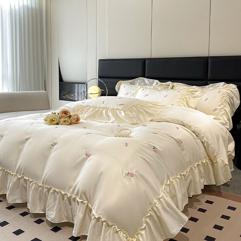 Silk Sheet Set - Princess Ice Silk Embroidery Bedding Sets
