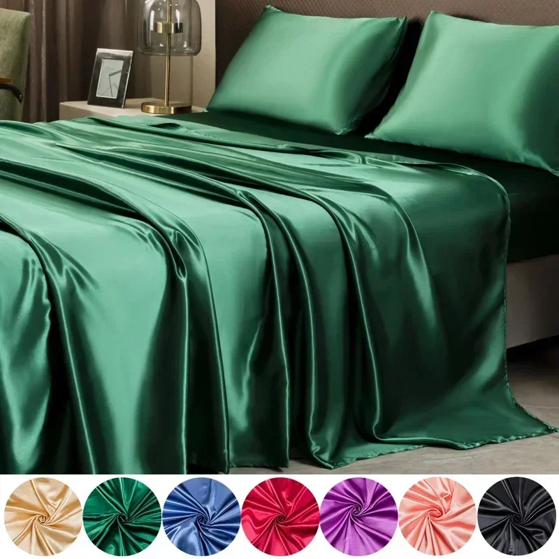 Silk Sheet Set - 2/3PCS Luxurious Satin Fitted Sheet Set