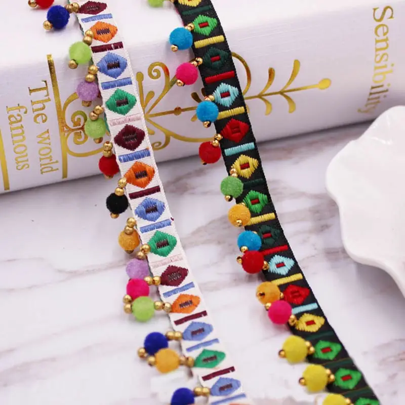 1yards/lot Pompom Fringe trim  - Home Ec Textiles recension och pris