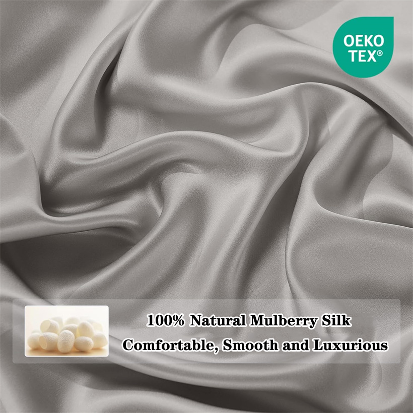 Luxury 100% Mulberry Silk Flat - Silk Sheet Set recension och pris