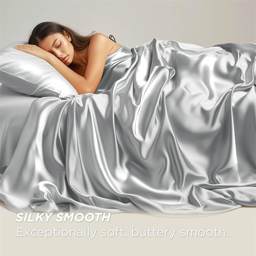 Luxury 100% Mulberry Silk Flat - Silk Sheet Set recension och pris