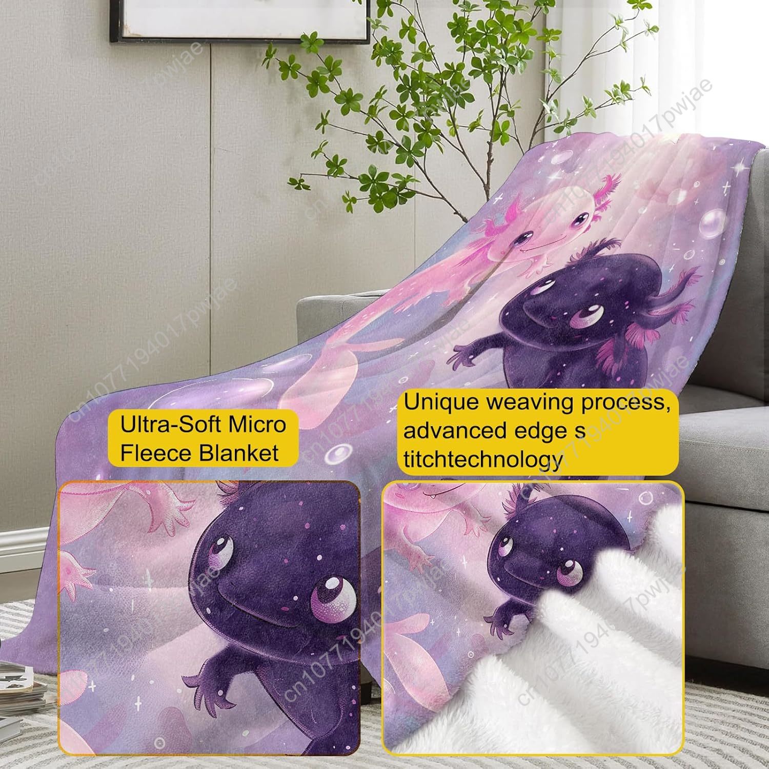 Axolotl Blanket Cute Axolotls  - Home Textiles Throw recension och pris