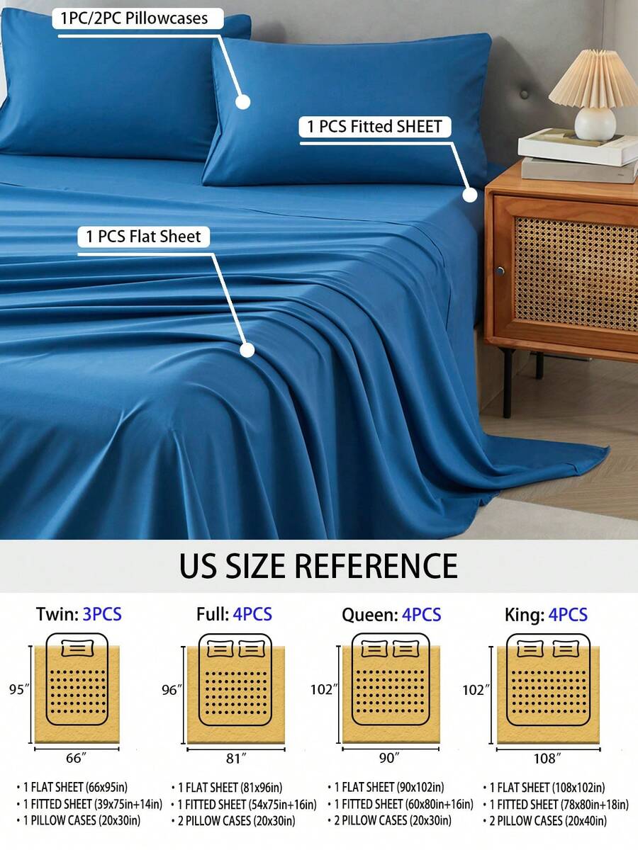 3/4 Piece Home Bed Sheet Set,  - Silk Sheet Set recension och pris