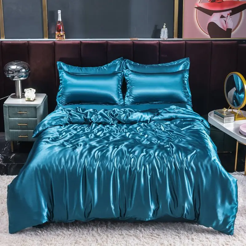 Nordic Satin Silk Bedding Set  - Silk Sheet Set recension och pris