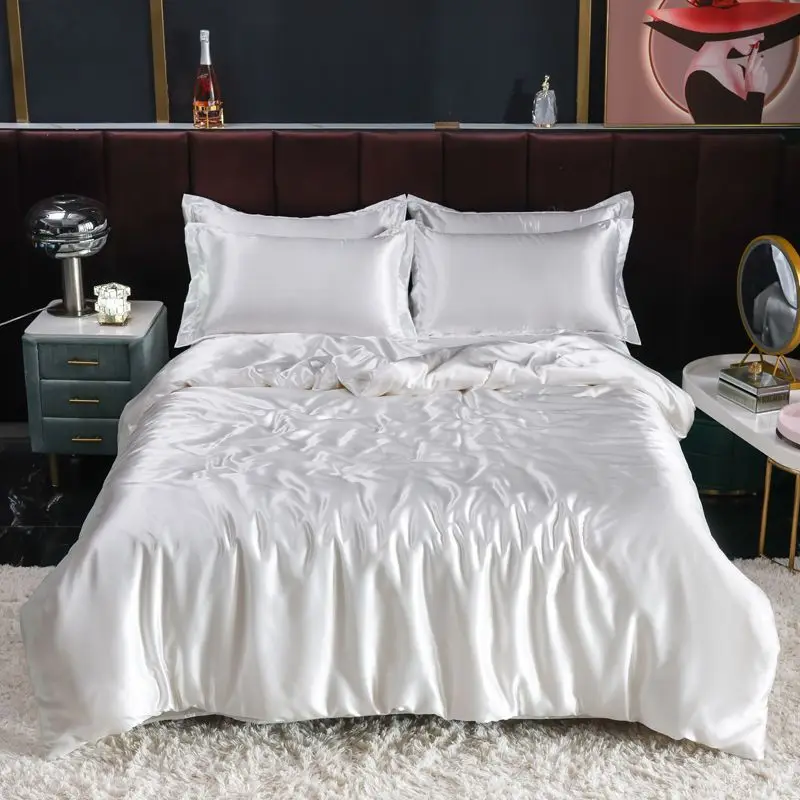 Nordic Satin Silk Bedding Set  - Silk Sheet Set recension och pris