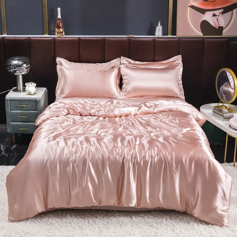 Nordic Satin Silk Bedding Set  - Silk Sheet Set recension och pris