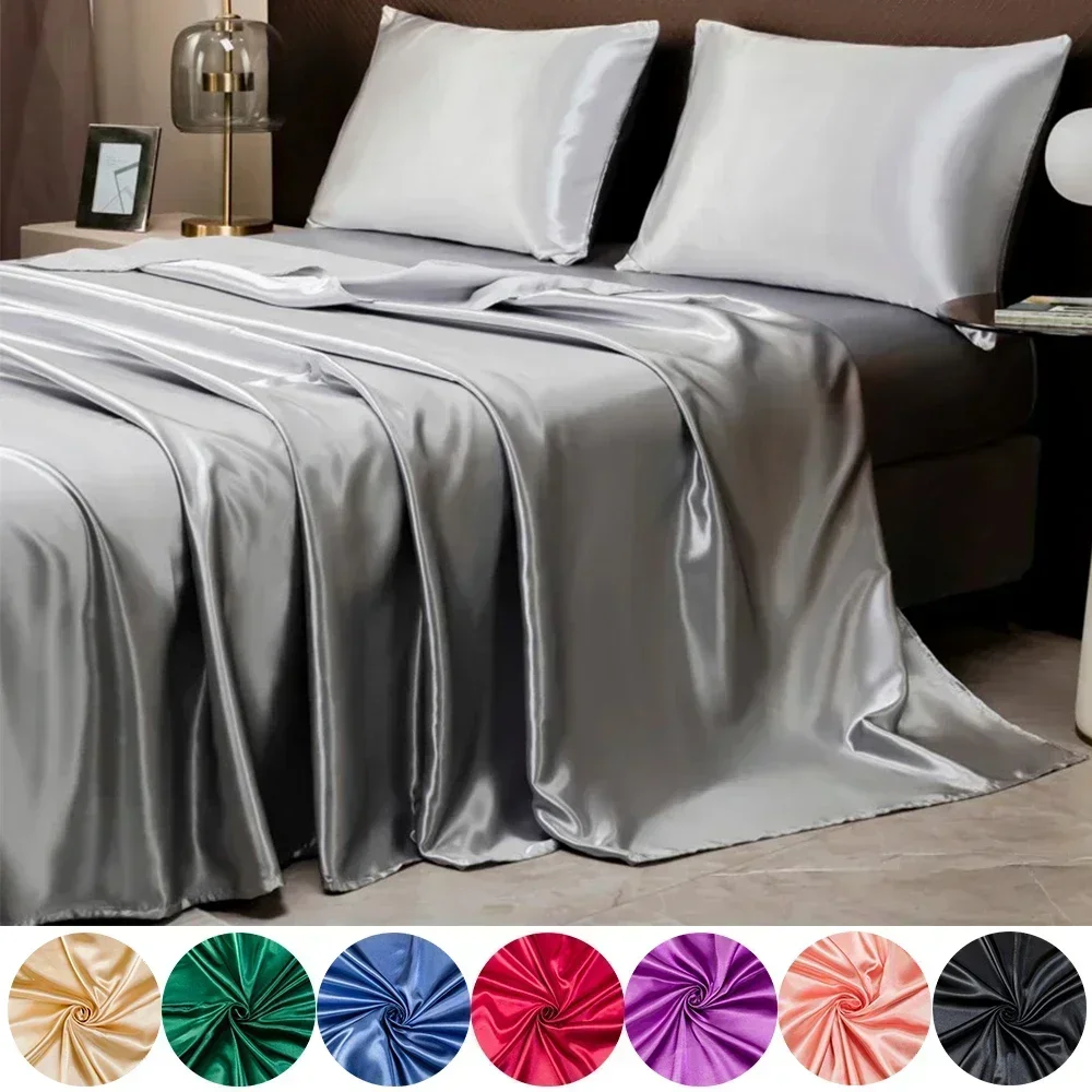 2/3PCS Luxurious Satin Fitted  - Silk Sheet Set recension och pris