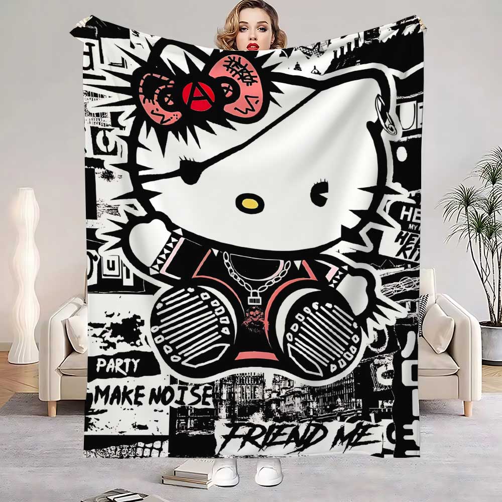 Kawaii Cat Hellos Warm Blanket - Bed Sheet Microfiber recension och pris