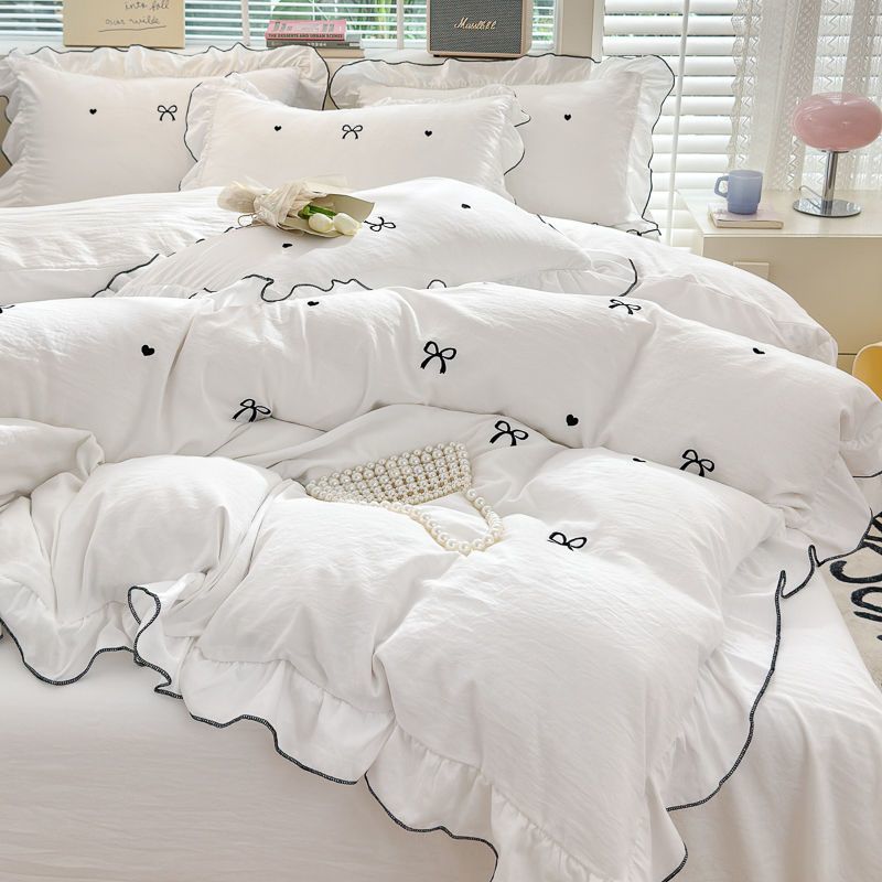 Washed Cotton Embroidered Quil - Bed Sheet Microfiber recension och pris