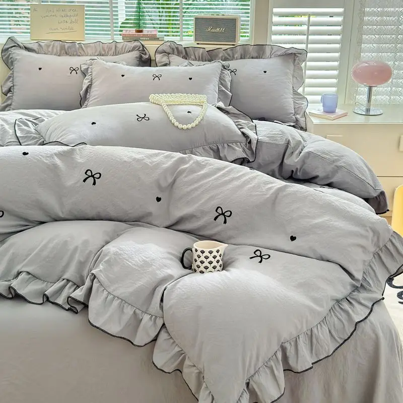Washed Cotton Embroidered Quil - Bed Sheet Microfiber recension och pris