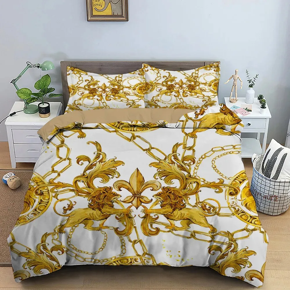 Baroque Modern Art 3D Golden L - Bed Sheet Microfiber recension och pris