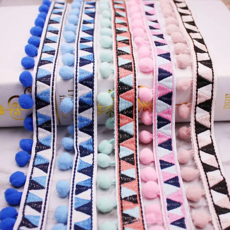 1-10Yards Pompoms Lace Trim Ba - Home Ec Textiles recension och pris