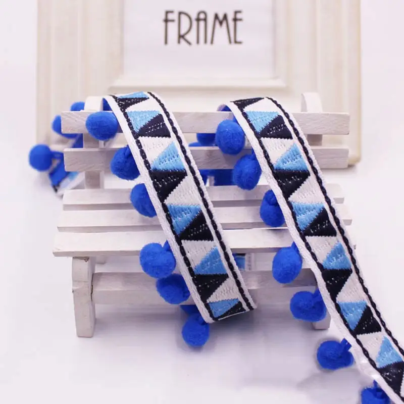 1-10Yards Pompoms Lace Trim Ba - Home Ec Textiles recension och pris