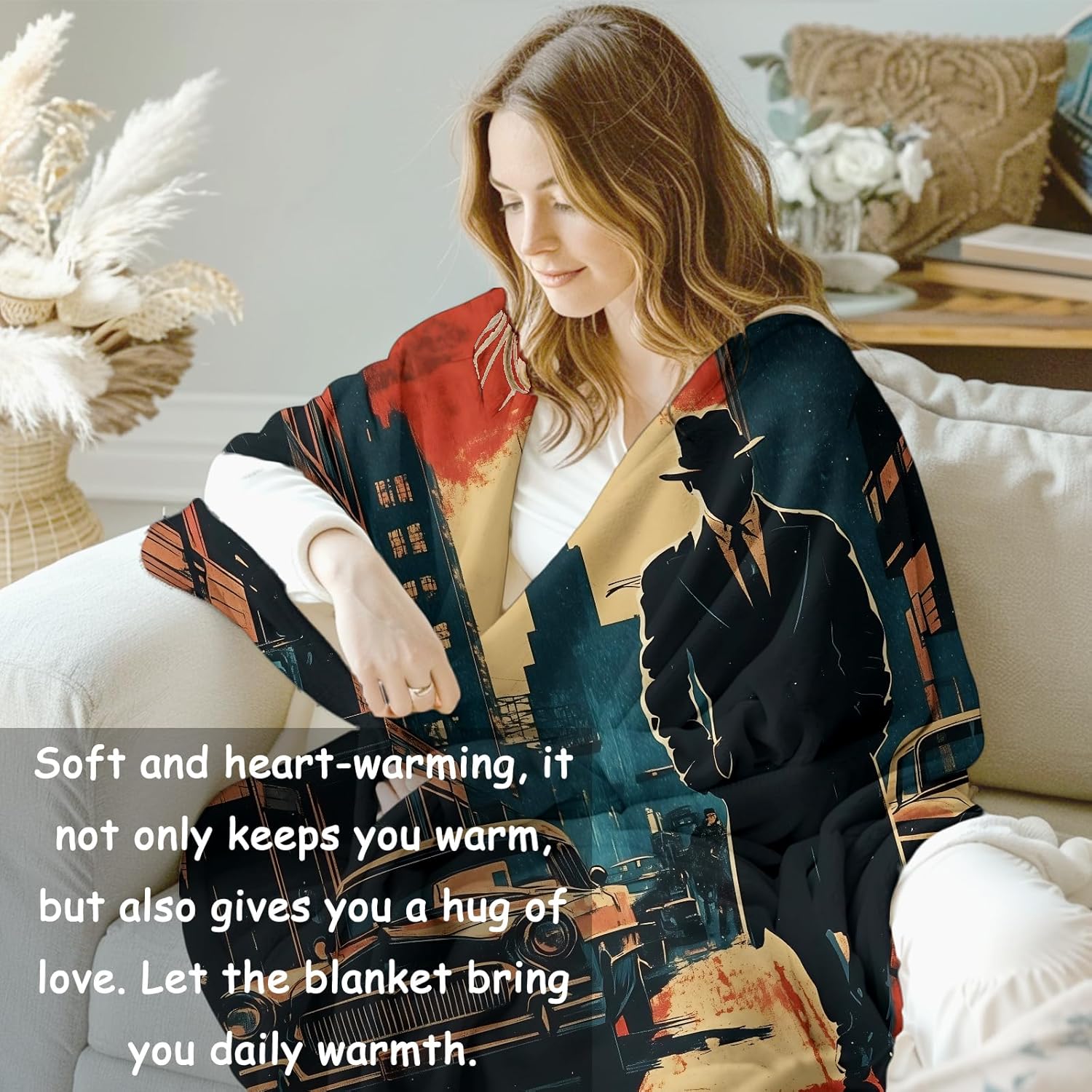Noir Detective Blanket Gifts f - Home Textiles Throw recension och pris
