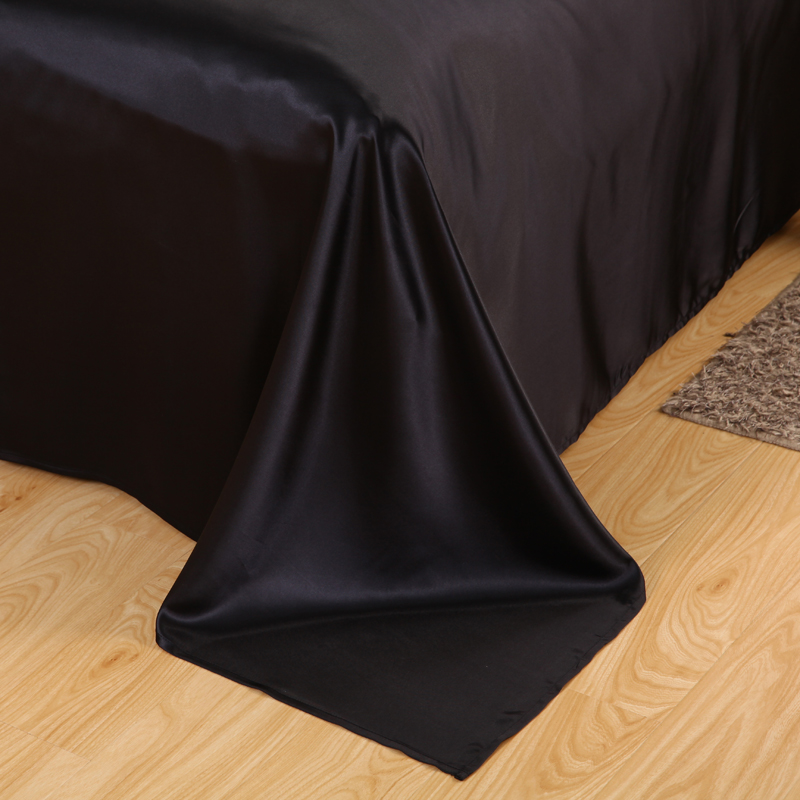 Satin Black Bedding Set With D - Silk Sheet Set recension och pris